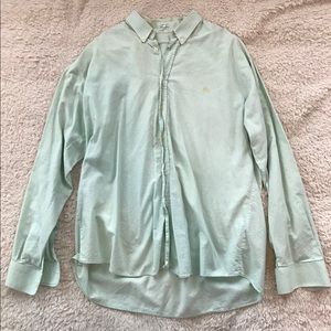 Benetton Pale Light Green Button Up Shirt